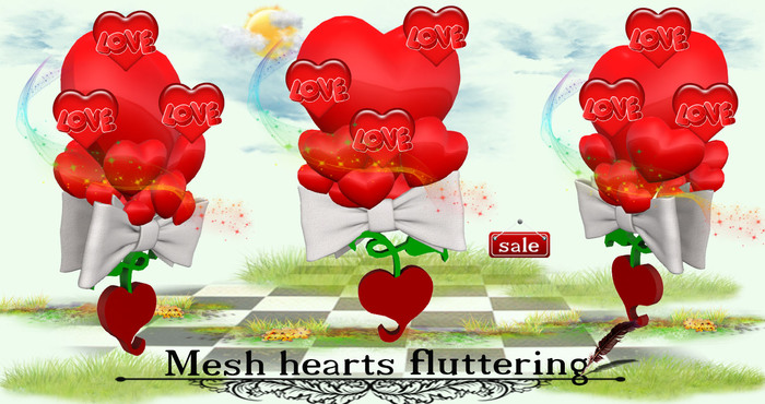 Mesh hearts fluttering(modify&trasfert)