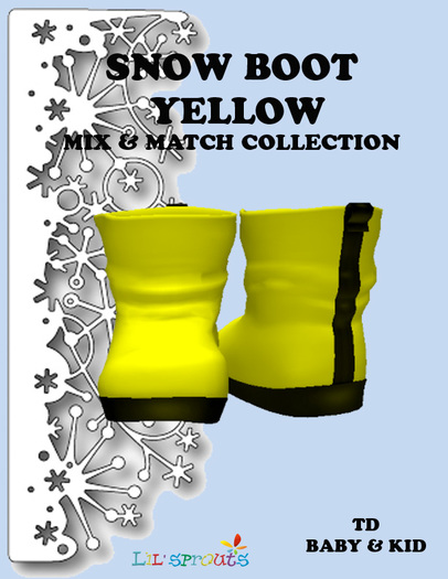 SNOW BOOT YELLOW BOXED (wear to unpack)