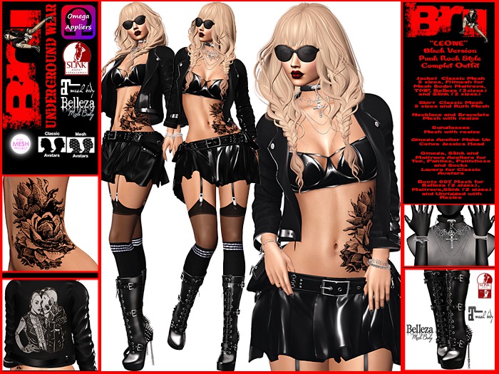 **LEONE BLACK VERSION PUNK ROCK STYLE COMPLET OUTFIT **