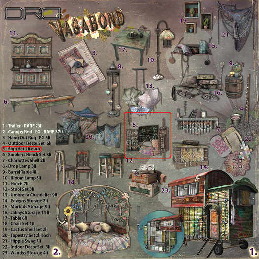 5 -DRD- Vagabond - Sign Set