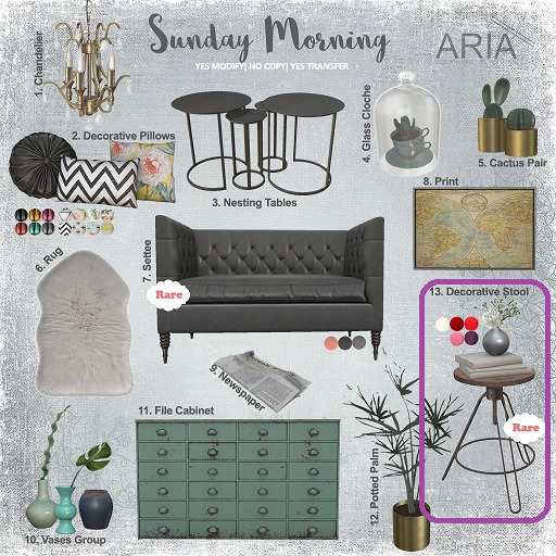 ARIA - Sunday Morning Decorative Stool - RARE