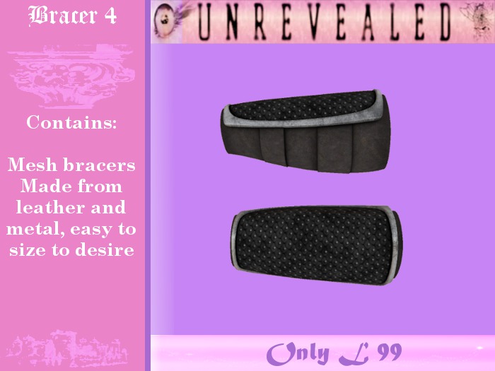 <T> Bracer 4 - Black patterned.