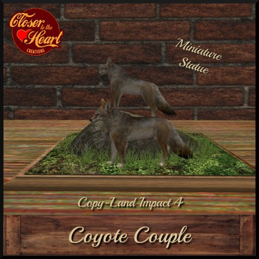 Coyote Couple Mini Statue**
