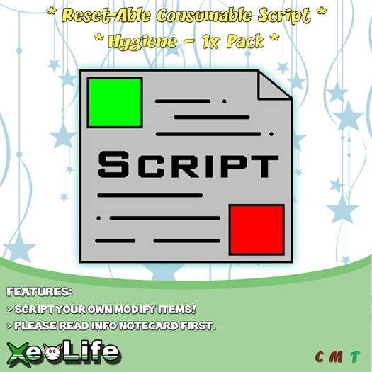 *XeoLife* Reset-Able Consumable Script - Hygiene 1x