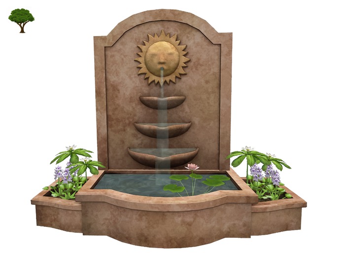 ~ xantes ~ Sun Fountain & Planter - Dark (wear to unpack) BOX