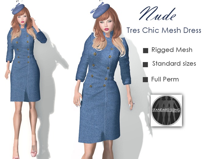 Nude[Tres Chic Mesh Dress] Full Perm 5 standard sizes