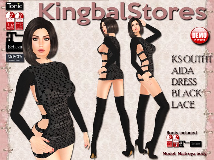 KS OUTFIT AIDA DRESS BLACK LACE