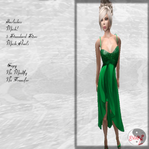 ::Evaki:: Spaghetti Strap Prom Gown ~Green