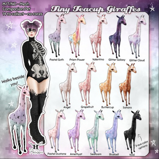 +Half-Deer+ Tiny Teacup Giraffe - Pastel Duotone