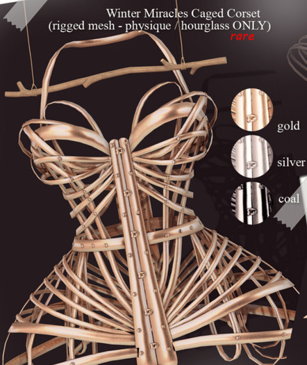 *[BB] Winter Miracles Caged Corset Physique Silver RARE