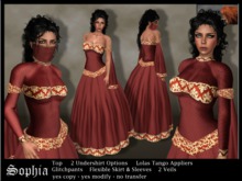 Medieval / Fantasy / Free Woman Dress "Sophia" - red - incl. Lolas Tango Appliers