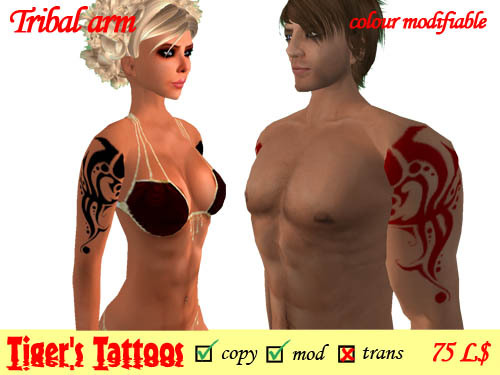 Tribal arm Tattoo tintable colour modifiable