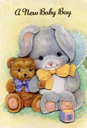 New baby boy card *boxed*