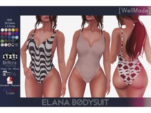 [WellMade] Elana Bodysuit - HUD 20 Colors + 5 Prints