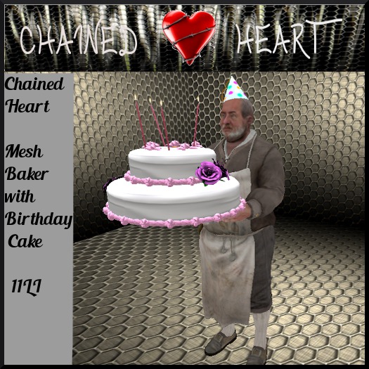 Chained Heart Baker with  Birthday Cake Girl