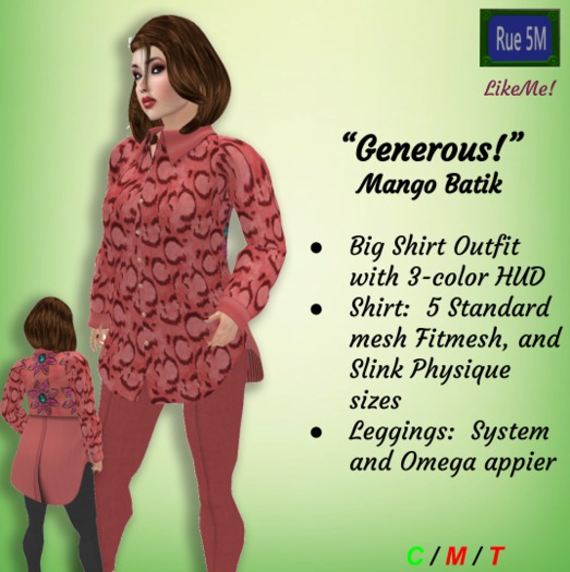 5Ms Generous BigShirt Outfit - Mango 