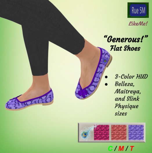 5Ms Generous Flat Shoes with HUD (ADD to unpack)