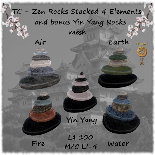 TC - Zen Rocks Stacked 4 Elements