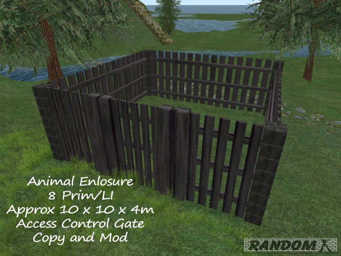 Enclosure Gated Wood Stone MC