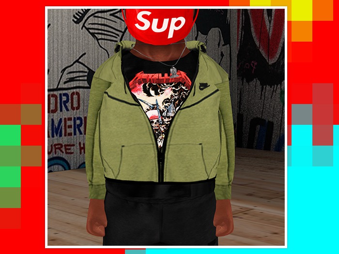 LONE - "TECH-RUNNER" Fleece Hoodie. OLV.