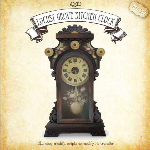 [noctis] Locust Grove vintage kitchen clock #1