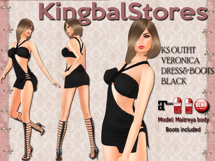 150 KS OUTFIT VERONICA DRESS&BOOTS BLACK