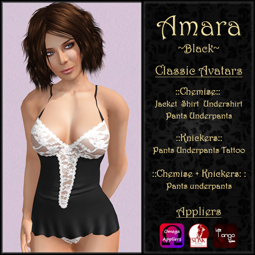 ::Chez::Kitten:: Amara Chemise ~ Black (Lolas, Slink, & Omega)