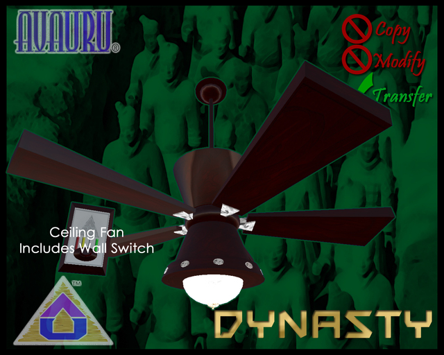 Dynasty Ceiling Fan - Mahogany & Chrome