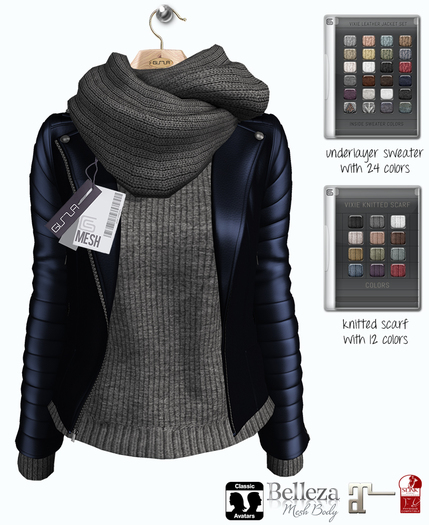 GizzA - Vixie Leather Jacket Set [Blue]