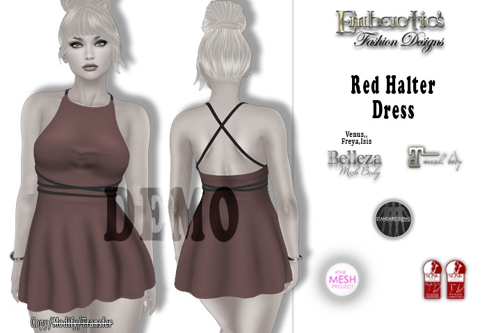 DEMO EFD_103 Mini Dress ~Bold Red Halter~