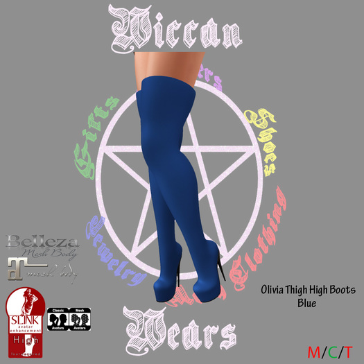 ~WW~ Olivia Blue Thigh High Boots