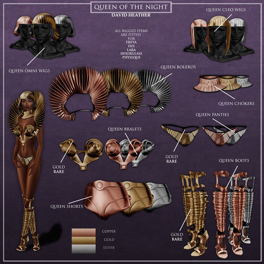 -David Heather-Queen Boots/Lara/Gold RARE