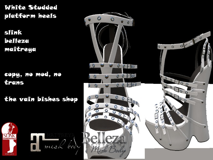 tvbs- white studded heels