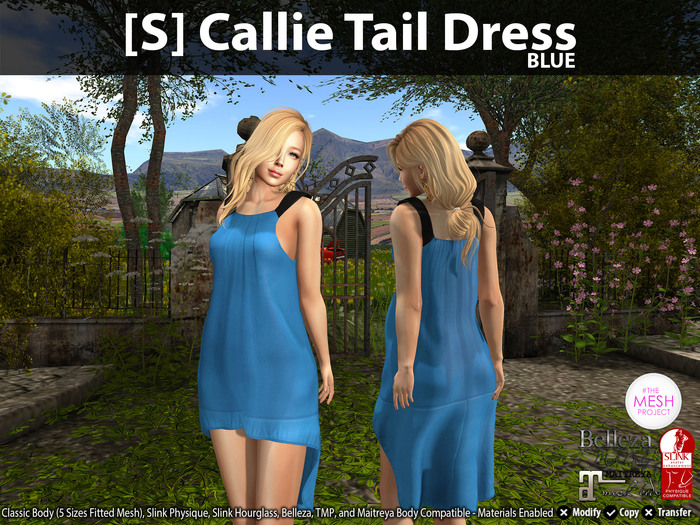 [S] Callie Tail Dress Blue
