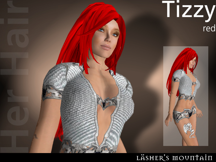Tizzy - cabelo vermelho longo das mulheres