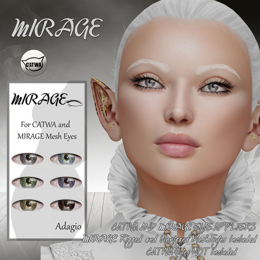 MIRAGE-Mesh Eyes + Mesh Eye Appliers- Adagio