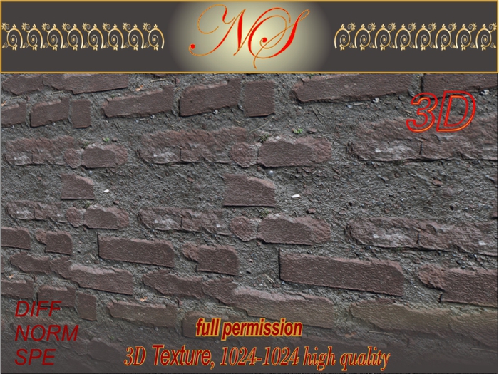 N_s 3d texture wall brick -WB009