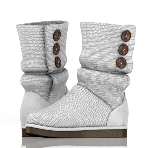 fame femme: Knitted Uggs - White