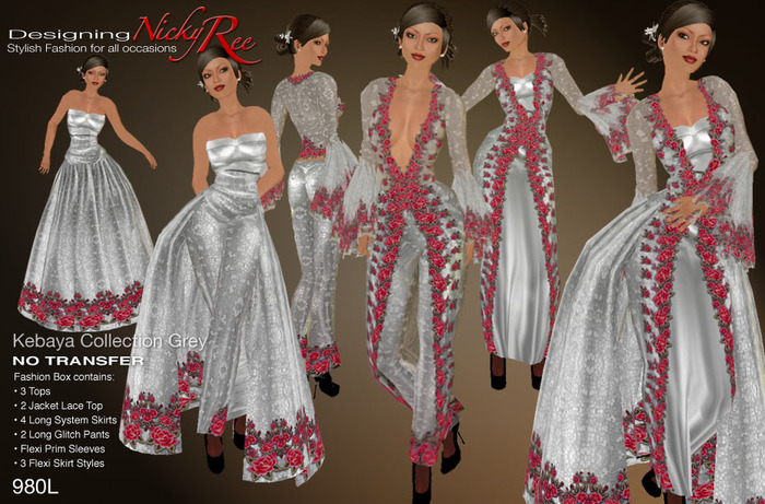 Kebaya Gown - Grey
