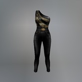 Gold Mirror Ball Fitmesh Jumpsuit