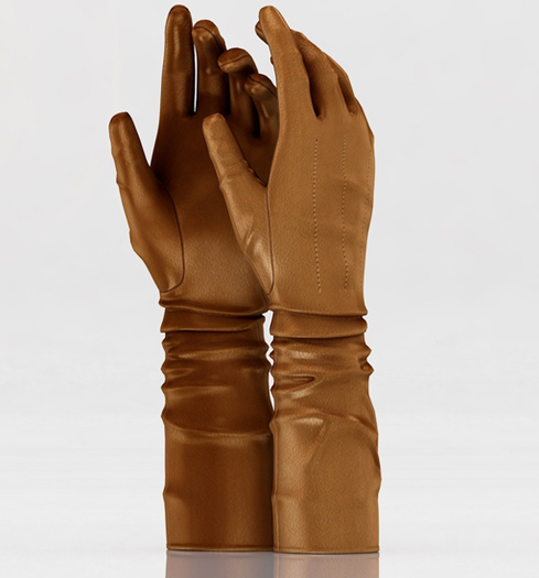 fame femme: Marta leather gloves - Auburn