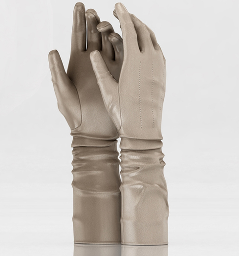 fame femme: Marta leather gloves - Begie