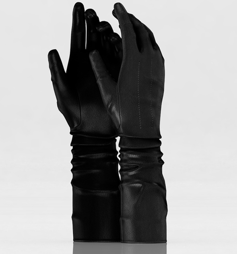fame femme: Marta leather gloves - Black