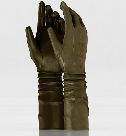 fame femme: Marta leather gloves - Green