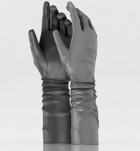 fame femme: Marta leather gloves - Grey