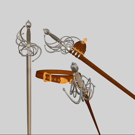 A mid XVII century sword, rapier style (SpellFire version)