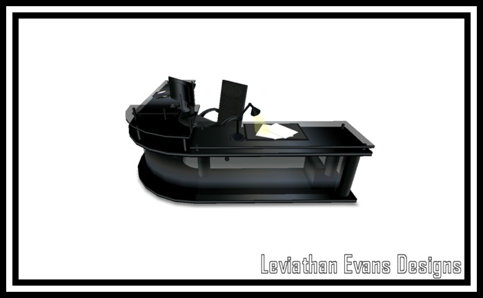 LED Midnight Black Corner Office Desk (Large Version) Boxed