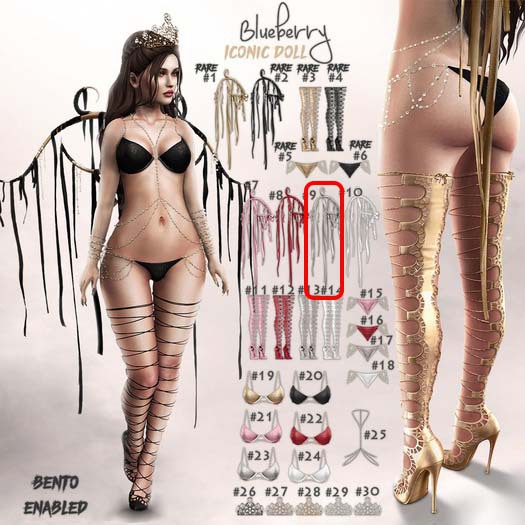 #9 Blueberry - Iconic Doll - Wings - Silver - Venus