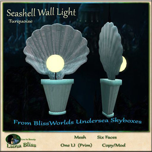 Seashell Wall Light - Turquoise