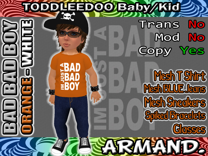 --ARMAND-- BAD BAD BOY - ORANGE-WHITE